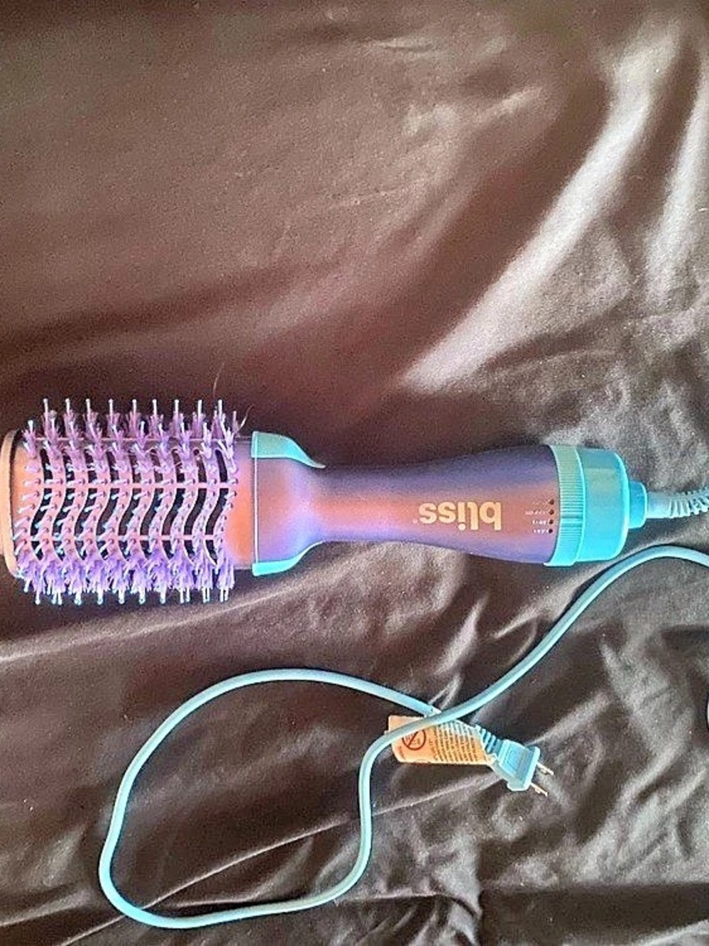bliss Hair Dryer Brush One Step Styling Thermal Blowout Brush Purple &